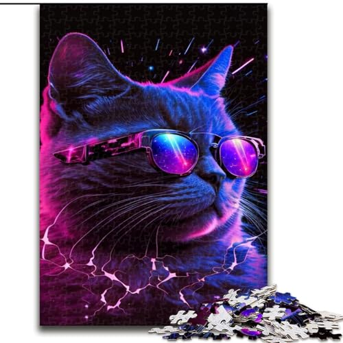 Puzzle 1000 Teile für Erwachsene, Gaming-Katzen-Puzzle aus Karton, interaktives Familienspiel, DIY-Heimdekoration, Gehirn-Herausforderung, Geschenk, 1000 Stück(26x38cm) von LiJianXXR