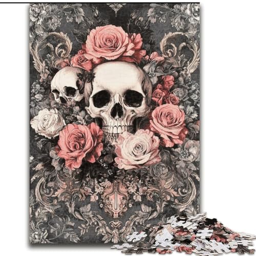 Puzzle 1000 Teile für Erwachsene, Geschenk, Retro-Totenkopf, geeignet für Kinder ab 14 Jahren, Lernspiele für zu Hause, DIY-Spielzeug, Kunstwerk, Geschenk (Größe 50x75cm) von LiJianXXR