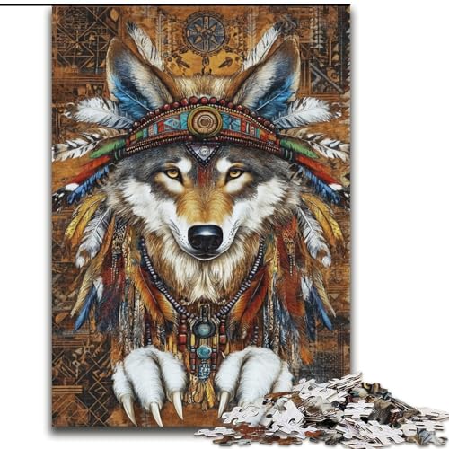 Puzzle 1000 Teile für Erwachsene, Geschenk zum Thema Indischer Wolf, geeignet für Kinder ab 14 Jahren, Lernspiele für zu Hause, DIY-Spielzeug, Kunstwerk, Geschenk (Größe 50x75cm) von LiJianXXR