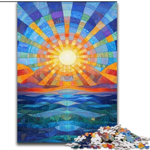 Puzzle 1000 Teile für Erwachsene, Geschenke Sonnenaufgang über dem Ozean, geeignet für Kinder ab 14 Jahren, Lernspiele für zu Hause, DIY-Spielzeug, Kunstwerk, Geschenk (Größe 26x38cm) von LiJianXXR
