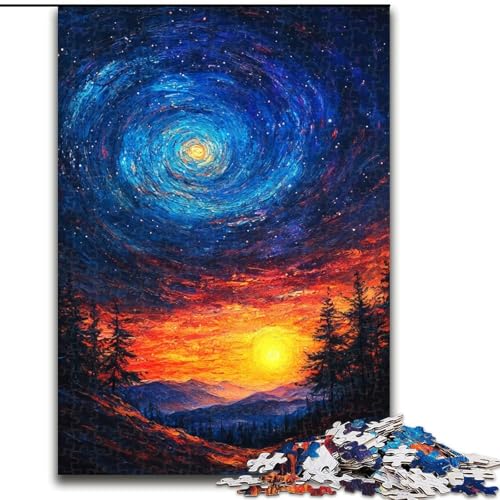 Puzzle 1000 Teile für Erwachsene, Geschenke für Erwachsene, Van Gogh-Nachthimmel, geeignet für Kinder ab 14 Jahren, Lernspiele für zu Hause, DIY-Spielzeug, Kunstwerk, Geschenk (Größe 50x75cm) von LiJianXXR