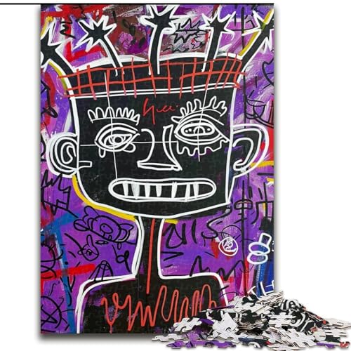 Puzzle 1000 Teile für Erwachsene, Geschenke für Kinder im Basquiat-Stil, geeignet für Kinder ab 14 Jahren, Lernspiele für zu Hause, DIY-Spielzeug, Kunstwerk, Geschenk (Größe 50x75cm) von LiJianXXR