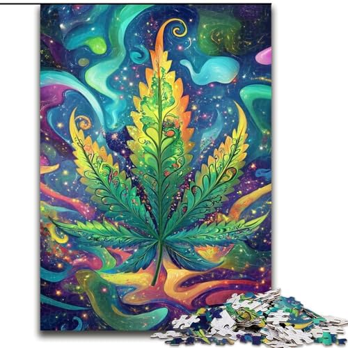 Puzzle 1000 Teile für Erwachsene, Geschenke für psychedelische Blätter, geeignet für Kinder ab 14 Jahren, Lernspiele für zu Hause, DIY-Spielzeug, Kunstwerk, Geschenk (Größe 26x38cm) von LiJianXXR
