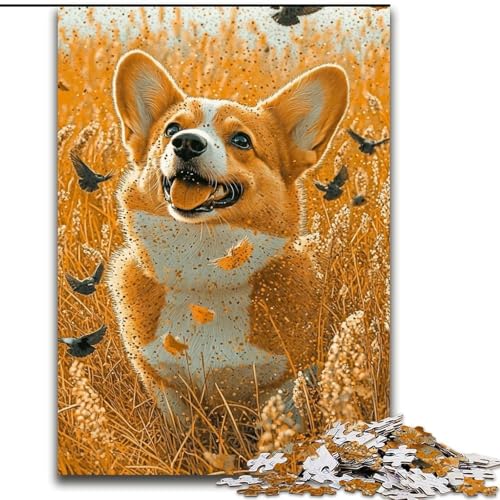 Puzzle 1000 Teile für Erwachsene, Happy Corgi, Elefantenspielzeug, Denkspiel, Geburtstagsgeschenk, Geschenke, Wandkunst für Kinder ab 14 Jahren (Größe 26x38cm) von LiJianXXR