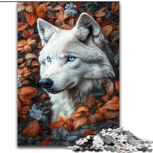 Puzzle 1000 Teile für Erwachsene, Herbstwolf, Elefantenspielzeug, Denkspiel, Geburtstagsgeschenk, Geschenke, Wandkunst für Kinder ab 14 Jahren (Größe 50x75cm) von LiJianXXR