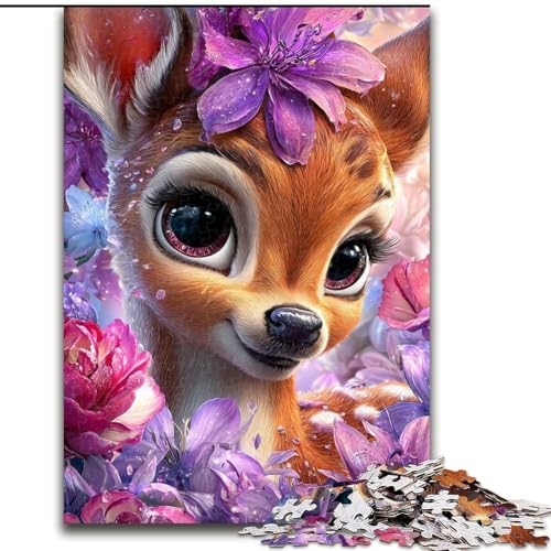 Puzzle 1000 Teile für Erwachsene, Hirschbaby, Elefantenspielzeug, Denkspiel, Geburtstagsgeschenk, Geschenke, Wandkunst für Kinder ab 14 Jahren (Größe 26x38cm) von LiJianXXR