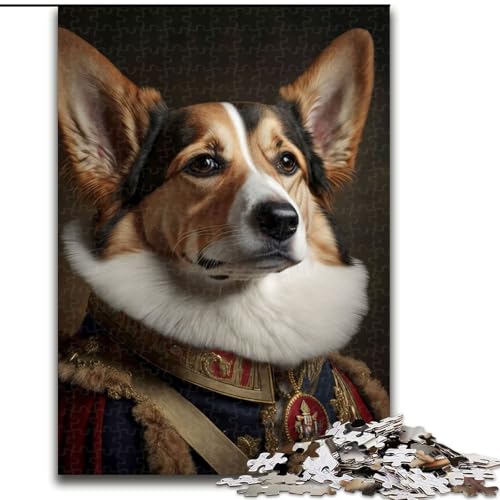 Puzzle 1000 Teile für Erwachsene, Hund in Militäruniform, Puzzle aus Holz, Denkspiel für Teenager, 1000 Teile(50x75cm) von LiJianXXR