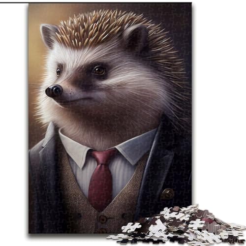 Puzzle 1000 Teile für Erwachsene, Igelanzug, Tier, aus Holz, Kinder ab 14 Jahren, 50x75cm, DIY-Kunstdekor von LiJianXXR