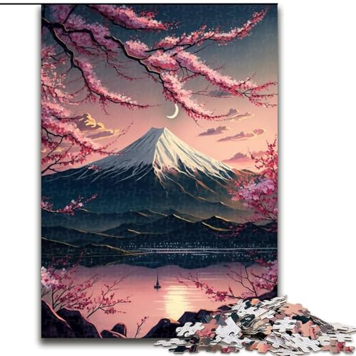 Puzzle 1000 Teile für Erwachsene, Japanische Kirschblüten, aus Holz, Kinder ab 14 Jahren, 50x75cm, DIY-Kunstdekor von LiJianXXR