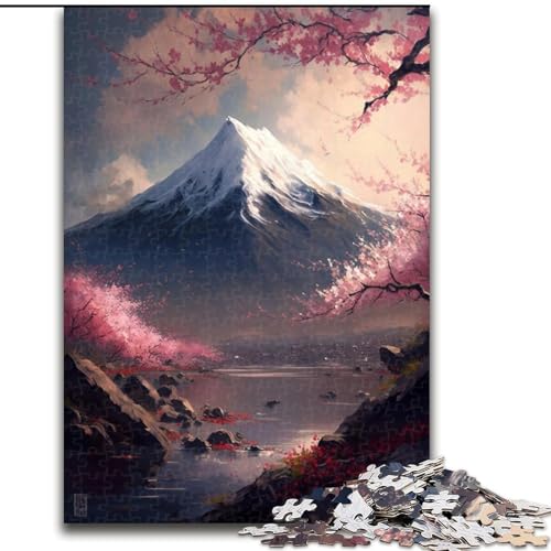 Puzzle 1000 Teile für Erwachsene, Japanische Kirschblüten, aus Holz, Kinder ab 14 Jahren, 50x75cm, DIY-Kunstdekor von LiJianXXR