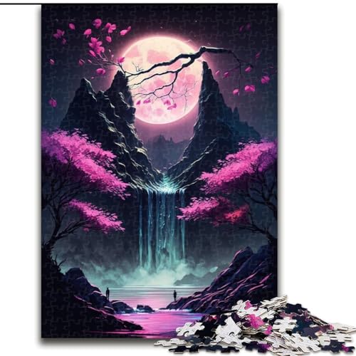 Puzzle 1000 Teile für Erwachsene, Japanische Landschaft, Neon-Puzzle aus Karton, Geburtstage, Feiertage und Heimdekoration, 1000 Stück(26x38cm) von LiJianXXR