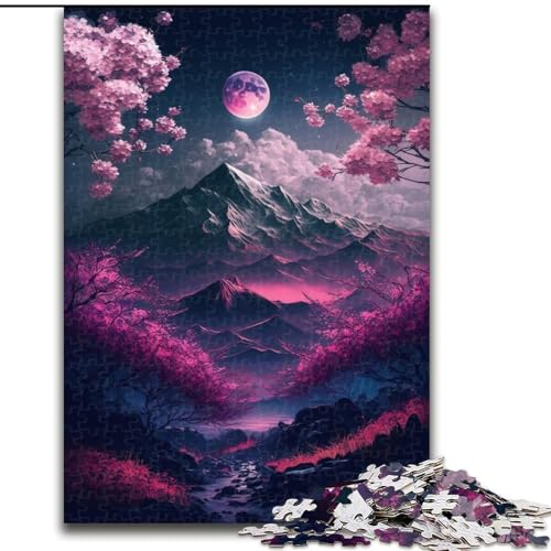 Puzzle 1000 Teile für Erwachsene, Japanische Landschaft, Neon-Puzzles aus Karton, schwieriges Denkspiel für Teenager, 1000 Teile(26x38cm) von LiJianXXR
