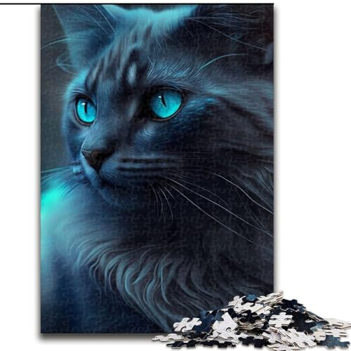Puzzle 1000 Teile für Erwachsene, Kätzchen-Nahaufnahme, aus Holz, lustige Aktivität für zu Hause, 50x75cm, anspruchsvolles DIY-Dekorationsspiel, interaktives Familienspielzeug von LiJianXXR