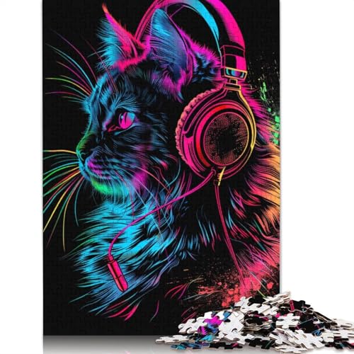 Puzzle 1000 Teile für Erwachsene, Katze mit Kopfhörern und Sonnenbrille, Puzzle für Erwachsene, Kartonpuzzle, Familienspiele, Größe 38 x 26 cm Puzzle 1000 Teile für Erwachsene, Katze mit Kopfhörern und Sonnenbrille, Puzzle für Erwachsene, Kartonpuzzle, Familienspiele, Größe 38 x 26 cm von LiJianXXR