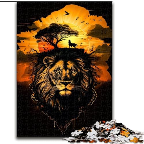 Puzzle 1000 Teile für Erwachsene, König der Löwen des Dschungels, Puzzle aus Holz, schwieriges Denkspiel für Teenager, 1000 Teile(50x75cm) von LiJianXXR