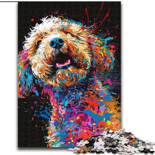 Puzzle 1000 Teile für Erwachsene, Lagotto Romagnolo-Hund, Kunst-Puzzle aus Karton, farbenfrohe Heimdekoration und interaktives Familienspiel, 1000 Teile(26x38cm) von LiJianXXR