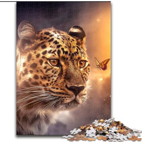 Puzzle 1000 Teile für Erwachsene, Leoparden-Schmetterling, aus Holz, Kinder ab 14 Jahren, 50x75cm, DIY-Kunstdekor von LiJianXXR