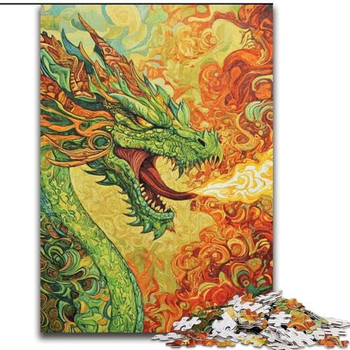 Puzzle 1000 Teile für Erwachsene, Magischer Drache, Elefantenspielzeug, Denkspiel, Geburtstagsgeschenk, Geschenke, Wandkunst, für Kinder ab 14 Jahren (Größe 26x38cm) von LiJianXXR
