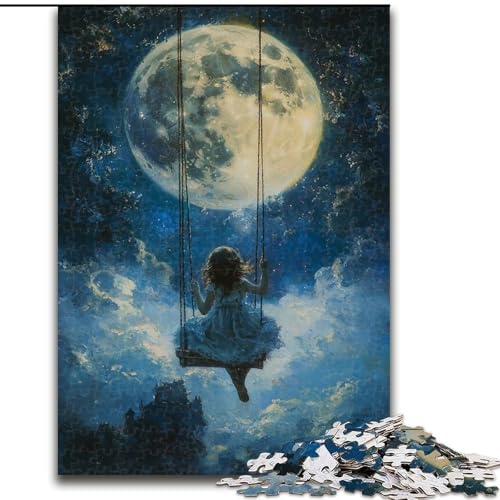 Puzzle 1000 Teile für Erwachsene, Mondlandschaft, Stressabbau mit vollständig ineinandergreifenden, zufällig geformten Teilen für Kinder ab 14 Jahren (Größe 50x75cm) von LiJianXXR