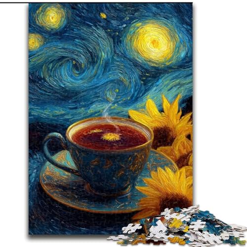 Puzzle 1000 Teile für Erwachsene, Nachthimmel, Kaffee, für Erwachsene ab 14 Jahren, Lernspiel, Herausforderung, Spielzeug, Geschenk zum Geburtstag (Größe 50x75cm) von LiJianXXR