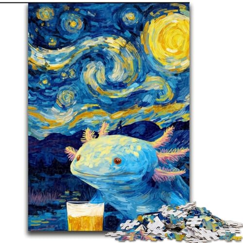 Puzzle 1000 Teile für Erwachsene, Nachthimmel-Salamander, Elefantenspielzeug, Denkspiel, Geburtstagsgeschenk, Geschenke, Wandkunst für Kinder ab 14 Jahren (Größe 50x75cm) von LiJianXXR