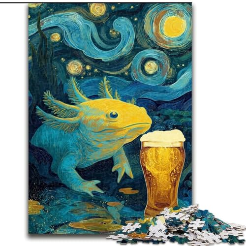 Puzzle 1000 Teile für Erwachsene, Nachthimmel-Salamander, Stressabbau mit vollständig ineinandergreifenden, zufällig geformten Teilen für Kinder ab 14 Jahren (Größe 26x38cm) von LiJianXXR