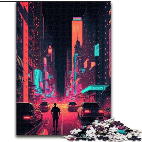 Puzzle 1000 Teile für Erwachsene, New York City Neon-Puzzles aus Karton, Geschenkidee für die Feiertage, humorvolle Kunstwerke, detaillierte Kunstwerke, 1000 Teile(26x38cm) von LiJianXXR