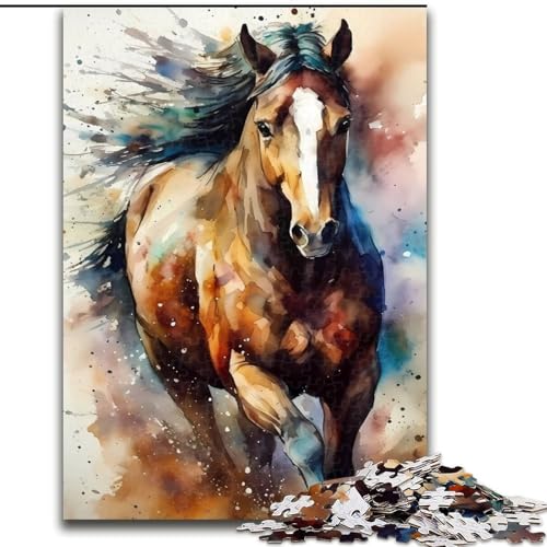Puzzle 1000 Teile für Erwachsene, Pferdetiere aus Holz, lustiges Geschenk und Aktivität für zu Hause, 50x75cm, Denksportaufgabe, Spiel für Erwachsene, interaktive Aktivität für die Familie von LiJianXXR