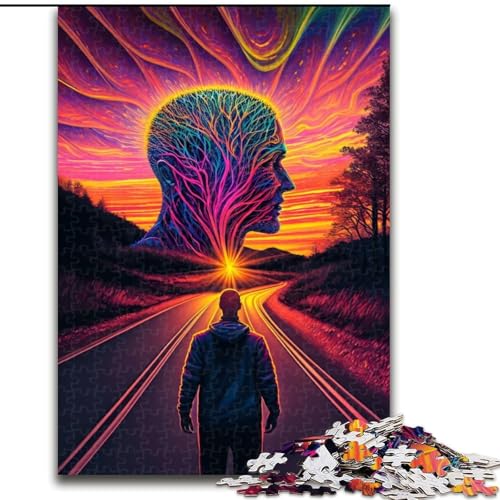 Puzzle 1000 Teile für Erwachsene, Psychedelische Puzzles aus Holz, Geburtstage, Feiertage und Heimdekoration, 1000 Stück(50x75cm) von LiJianXXR