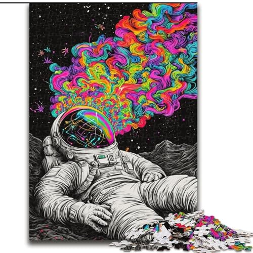 Puzzle 1000 Teile für Erwachsene, Psychedelischer Astronaut, Stressabbau mit vollständig ineinandergreifenden, zufällig geformten Teilen für Kinder ab 14 Jahren (Größe 50x75cm) von LiJianXXR