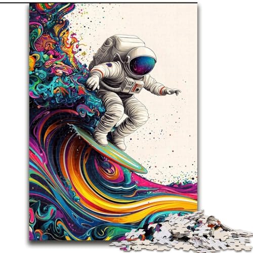 Puzzle 1000 Teile für Erwachsene, Psychedelischer Astronaut, für Erwachsene ab 14 Jahren, Lernspiel, Herausforderung, Spielzeug, Geschenk zum Geburtstag (Größe 26x38cm) von LiJianXXR