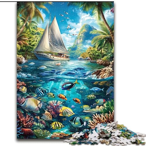 Puzzle 1000 Teile für Erwachsene, Schiff segelt auf dem Ozean, für Erwachsene ab 14 Jahren, Lernspiel, Herausforderung, Spielzeug, Geschenk zum Geburtstag (Größe 26x38cm) von LiJianXXR