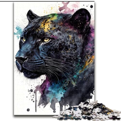 Puzzle 1000 Teile für Erwachsene, Schwarzer Panther, aus Holz, perfektes DIY-Kunstdekor oder Geburtstagsgeschenk, 50x75cm, Kunstwerk-Dekor, Intelligenzspielzeug für Indoor-Spiele mit der Familie Puzzle 1000 Teile für Erwachsene, Schwarzer Panther, aus Holz, perfektes DIY-Kunstdekor oder Geburtstagsgeschenk, 50x75cm, Kunstwerk-Dekor, Intelligenzspielzeug für Indoor-Spiele mit der Familie von LiJianXXR