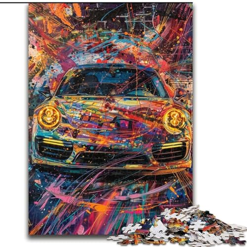 Puzzle 1000 Teile für Erwachsene, Sportwagen-Graffiti, Elefantenspielzeug, Denkspiel, Geburtstagsgeschenk, Geschenke, Wandkunst für Kinder ab 14 Jahren (Größe 26x38cm) von LiJianXXR