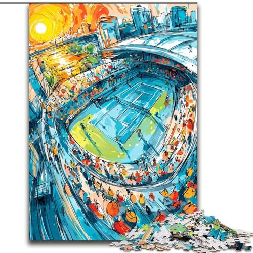 Puzzle 1000 Teile für Erwachsene, Tennis-Sporthalle, für Erwachsene ab 14 Jahren, Lernspiel, Herausforderung, Spielzeug, Geschenk zum Geburtstag (Größe 50x75cm) von LiJianXXR