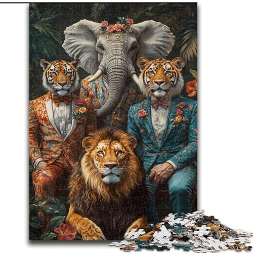 Puzzle 1000 Teile für Erwachsene, Tierfamilie, Elefantenspielzeug, Denkspiel, Geburtstagsgeschenk, Geschenke, Wandkunst für Kinder ab 14 Jahren (Größe 50x75cm) von LiJianXXR
