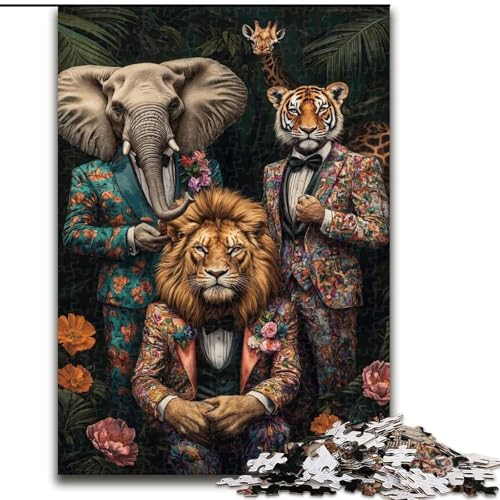 Puzzle 1000 Teile für Erwachsene, Tierfamilie, für Kinder ab 14 Jahren, jedes Teil ist einzigartig – lustiges und herausforderndes Spiel für die ganze Familie, tolles Geschenk (Größe 26x38cm) von LiJianXXR