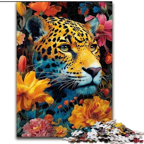 Puzzle 1000 Teile für Erwachsene, Tierleopard, für Erwachsene ab 14 Jahren, Lernspiel, Herausforderung, Spielzeug, Geschenk zum Geburtstag (Größe 26x38cm) von LiJianXXR