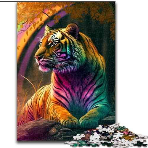 Puzzle 1000 Teile für Erwachsene, Tiger, Bunte Tierpuzzles aus Holz, Weihnachten, Halloween, Ostern, Neujahr, 1000 Teile(50x75cm) von LiJianXXR