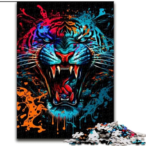 Puzzle 1000 Teile für Erwachsene, Tiger-Puzzle aus Holz, Denkspiel für Teenager, 1000 Teile(50x75cm) von LiJianXXR