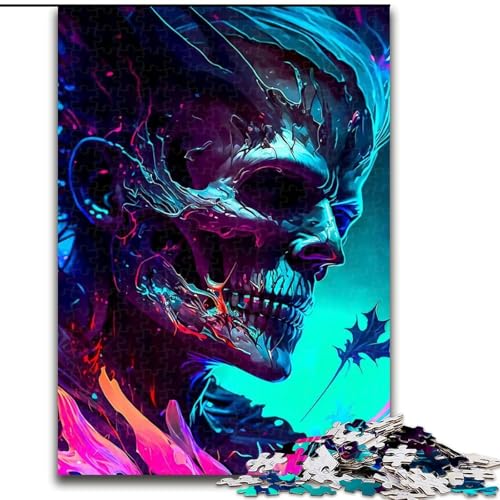 Puzzle 1000 Teile für Erwachsene, Totenkopf-Fantasie-Puzzle aus Karton, interaktives Familienspiel, DIY-Heimdekoration, Gehirn-Herausforderung, Geschenk, 1000 Stück(26x38cm) von LiJianXXR