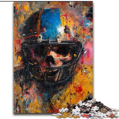 Puzzle 1000 Teile für Erwachsene, Totenkopfhelm, für Erwachsene ab 14 Jahren, Lernspiel, Herausforderung, Spielzeug, Geschenk zum Geburtstag (Größe 26x38cm) von LiJianXXR