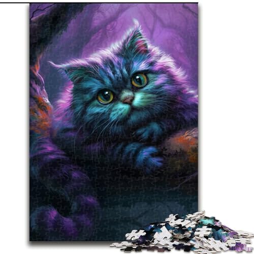 Puzzle 1000 Teile für Erwachsene, Traumhaft schöne Katze, aus Holz, EIN tolles Geschenk für Familienspaß, 50x75cm, für interaktives Familienspiel von LiJianXXR