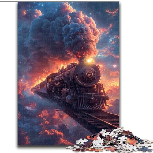 Puzzle 1000 Teile für Erwachsene, Traumzug, aus Holz, Kinder ab 14 Jahren, 50x75cm, DIY-Kunstdekor von LiJianXXR