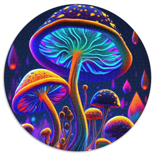 Puzzle 1000 Teile für Erwachsene, Trippy Mushrooms, rundes Puzzle 1000 Teile, anspruchsvolles DIY-Denkspiel für Teenager, 67,5 x 67,5 cm Puzzle 1000 Teile für Erwachsene, Trippy Mushrooms, rundes Puzzle 1000 Teile, anspruchsvolles DIY-Denkspiel für Teenager, 67,5 x 67,5 cm von LiJianXXR