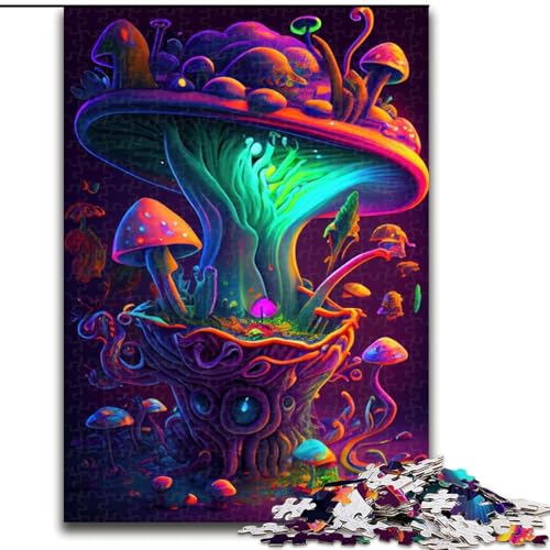 Puzzle 1000 Teile für Erwachsene, Trippy Mushrooms Puzzles aus Karton, Geburtstage, Feiertage und Heimdekoration, 1000 Teile(26x38cm) von LiJianXXR