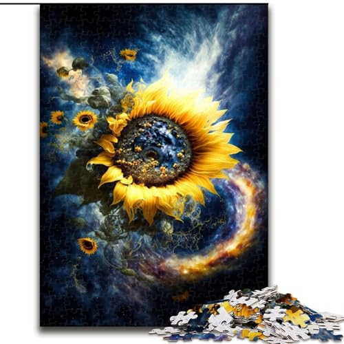 Puzzle 1000 Teile für Erwachsene, Universum-Sonnenblumen-Puzzle aus Holz, Eltern, Partner, Freunde – ab 14 Jahren, 1000 Teile(50x75cm) von LiJianXXR