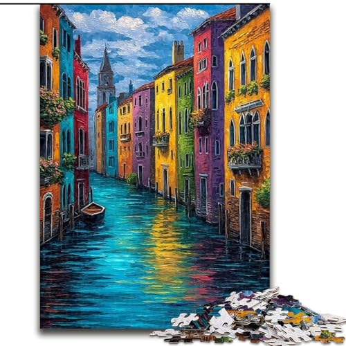Puzzle 1000 Teile für Erwachsene, Venedig, Italien, Elefantenspielzeug, Denkspiel, Geburtstagsgeschenk, Geschenke, Wandkunst, für Kinder ab 14 Jahren (Größe 26x38cm) von LiJianXXR