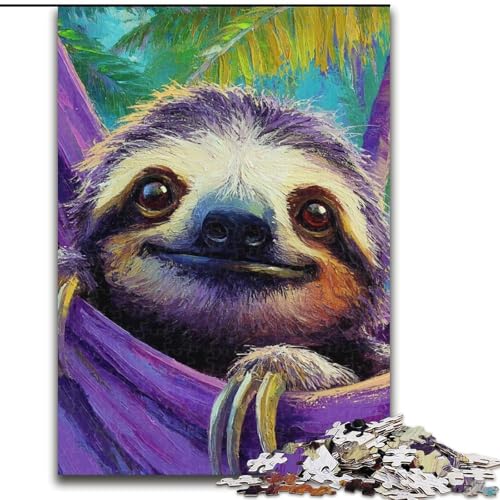 Puzzle 1000 Teile für Erwachsene, Waldfaultier, Elefantenspielzeug, Denkspiel, Geburtstagsgeschenk, Geschenke, Wandkunst für Kinder ab 14 Jahren (Größe 50x75cm) von LiJianXXR