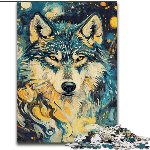 Puzzle 1000 Teile für Erwachsene, Wolfskunst, für Erwachsene ab 14 Jahren, Lernspiel, Herausforderung, Spielzeug, Geschenk zum Geburtstag (Größe 26x38cm) von LiJianXXR